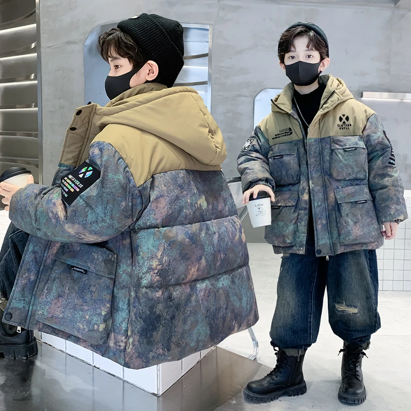 男童羽绒服冬装休闲2023上新款儿童冬季上衣潮帅中大童潮酷帅外套