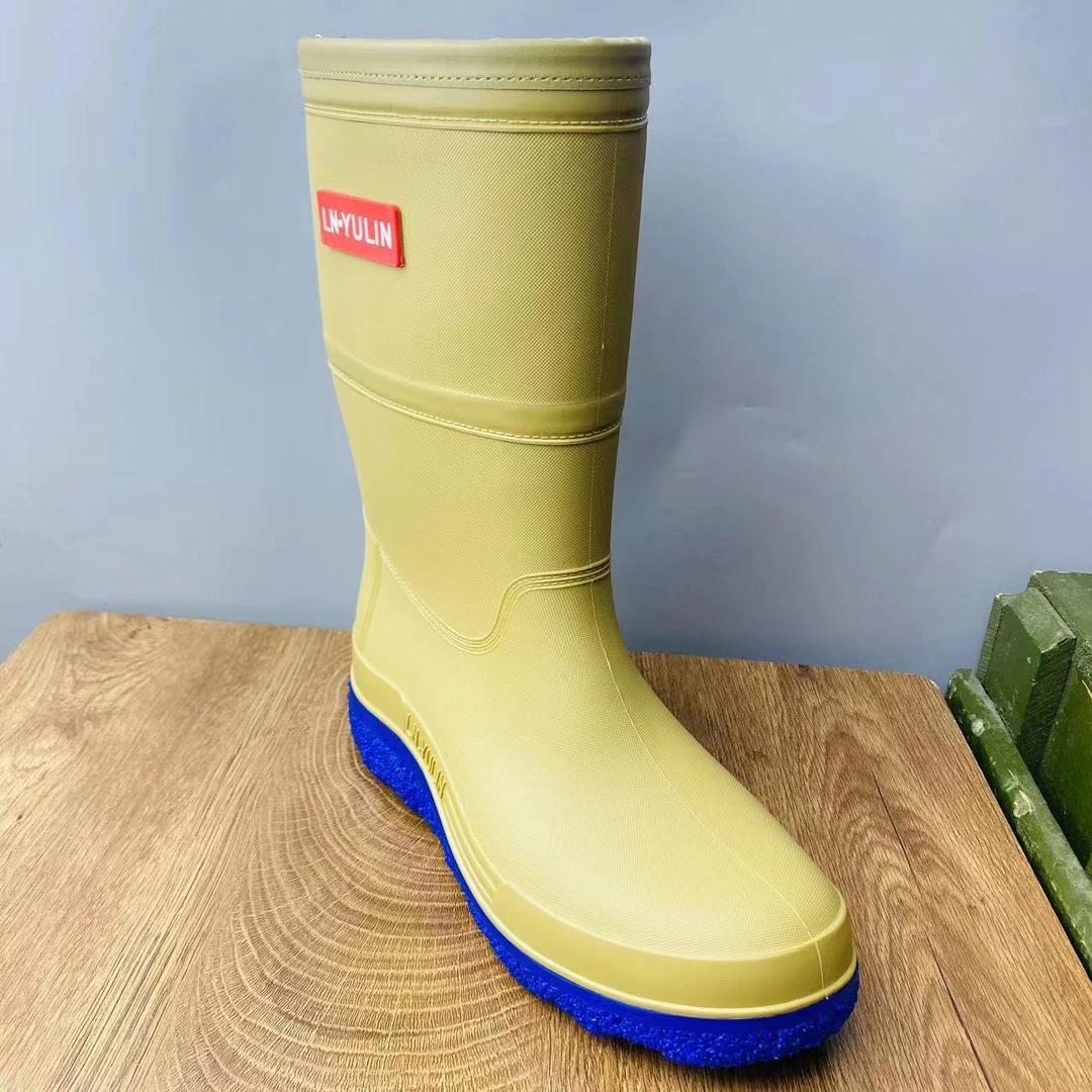 PVC-雨靴夏季高筒厨房厂房男款女款轻便防滑时尚雨靴工作防水鞋