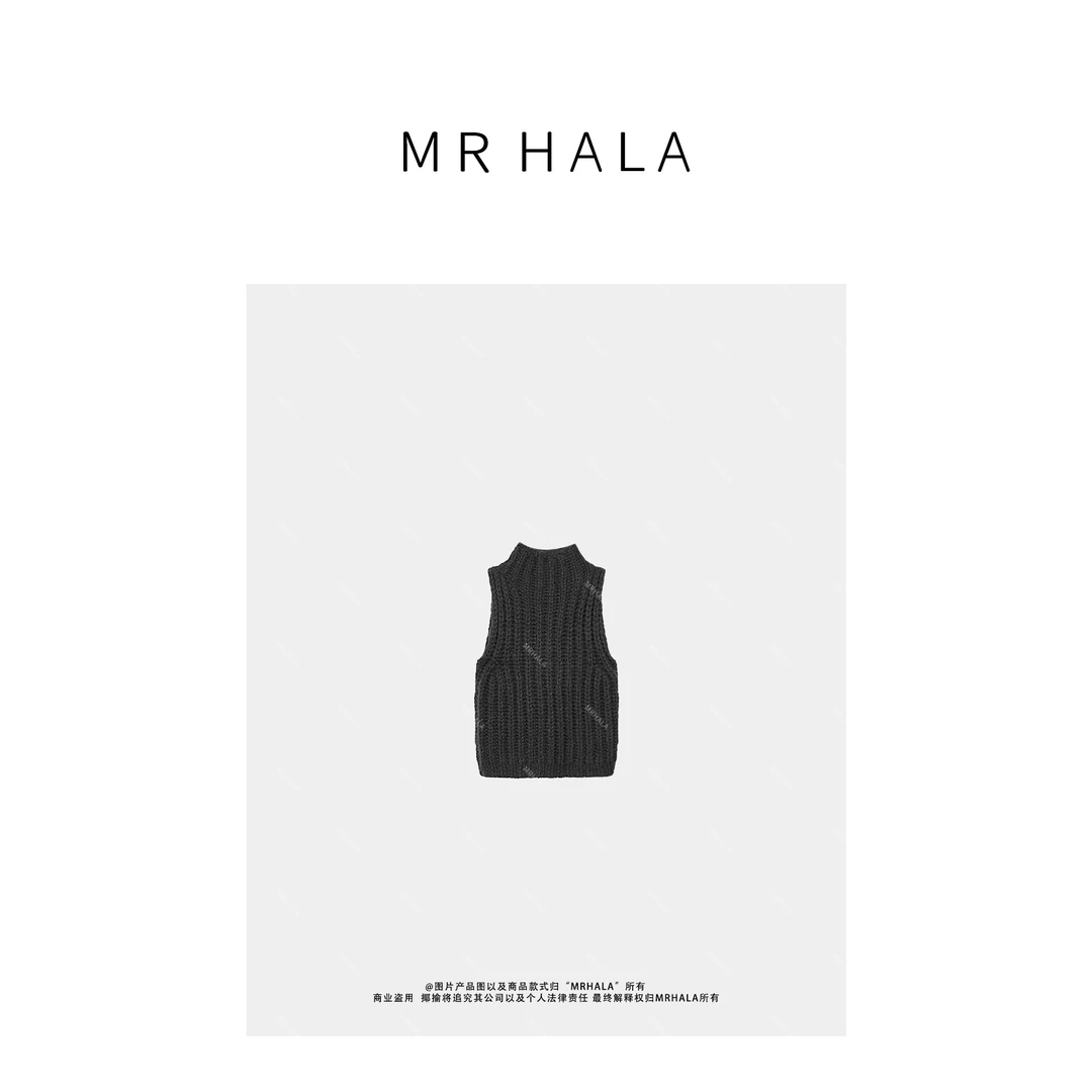 MRHALA 并茂羊毛混纺手工钩织马甲女 LM39095