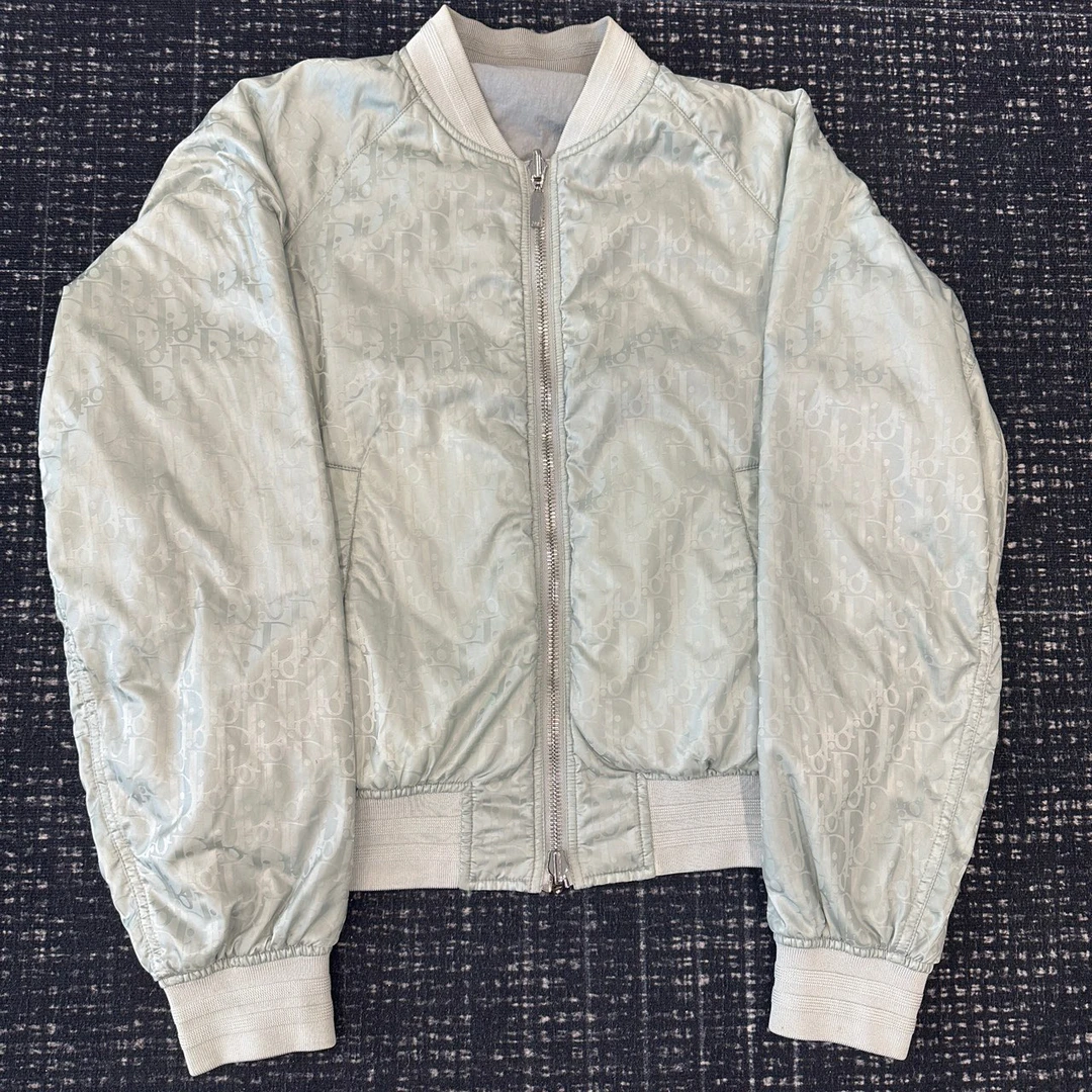 Dior x TravisScott联名迪奥灰绿色飞行员夹克99新50码公价24000