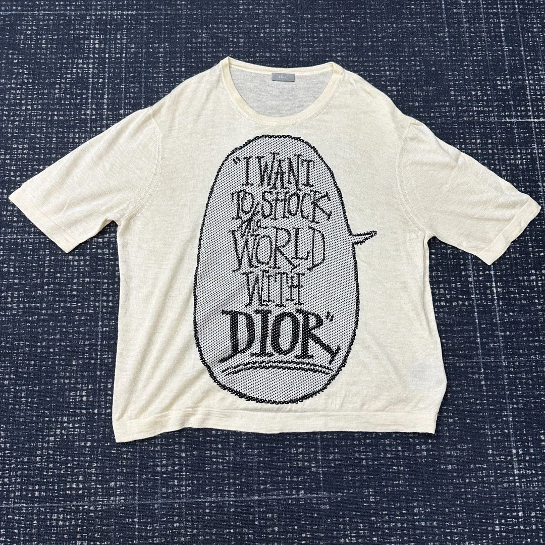Dior 羊绒针织logo短袖 99新 XL码 SL001632