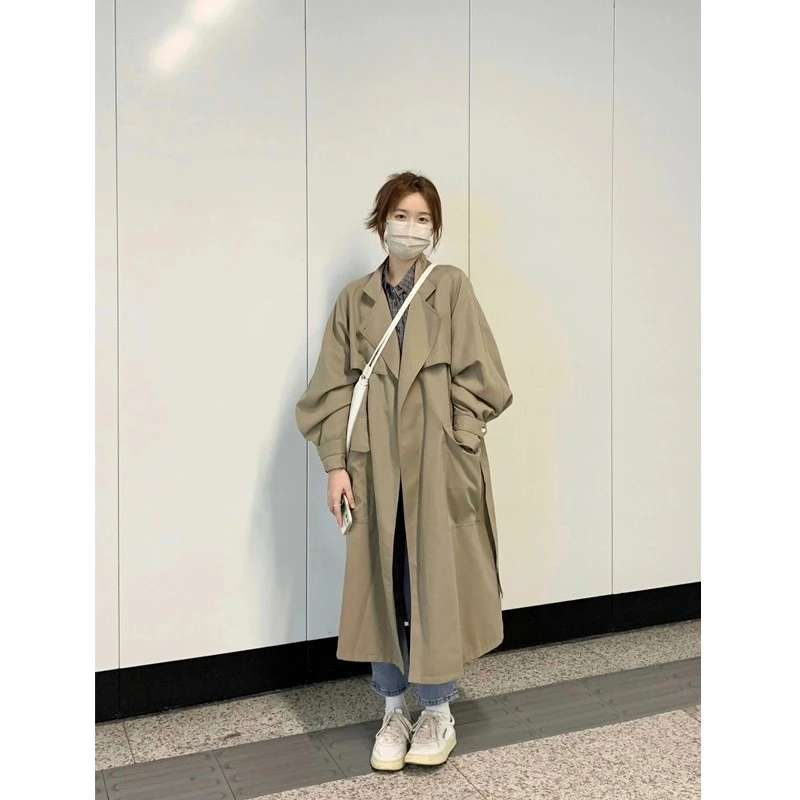 中长款卡其色风衣外套女2024年春秋季新款小个子韩系今年流行气质