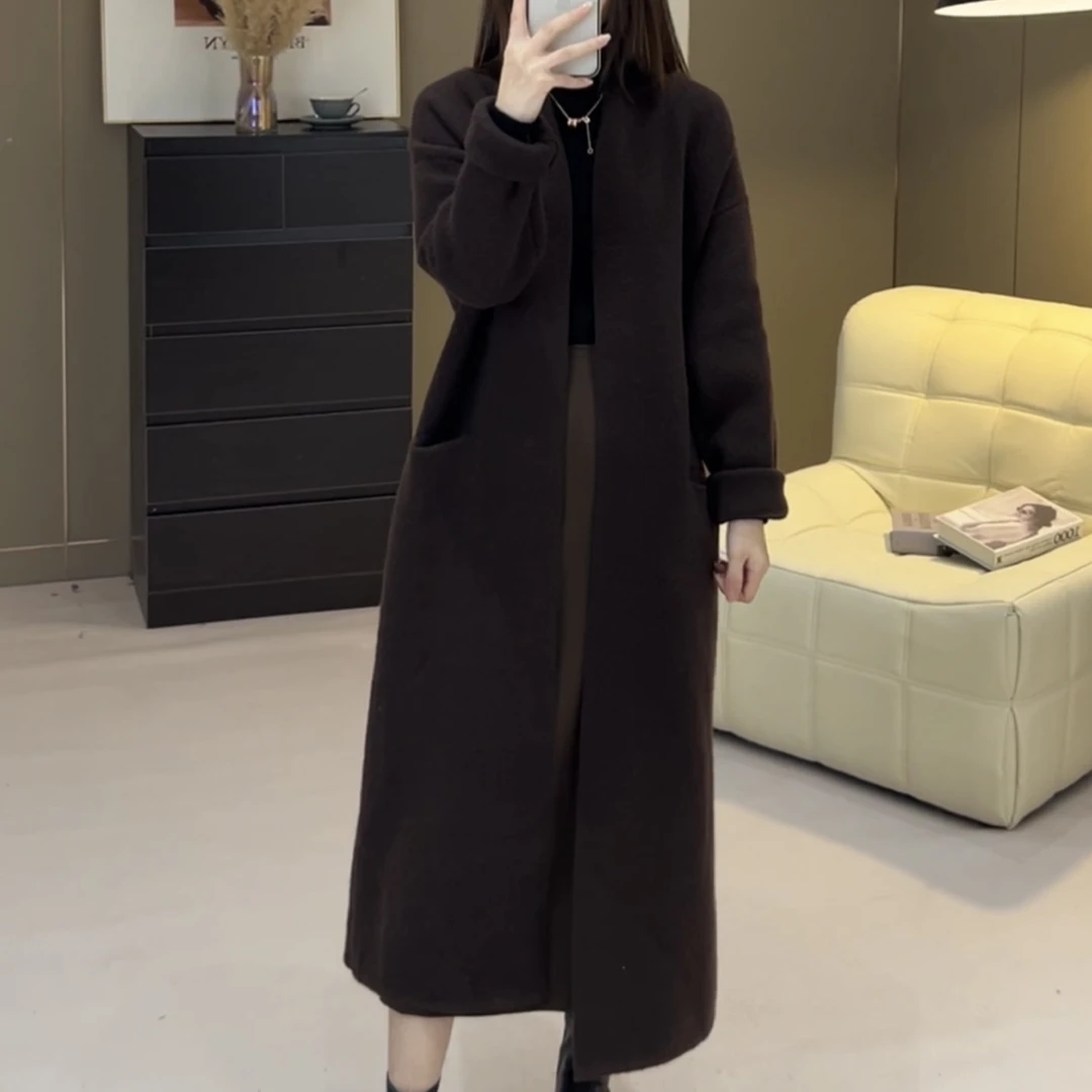 （现货）2024秋季毛衣针织气质宽松中长款休闲风外套S-XL