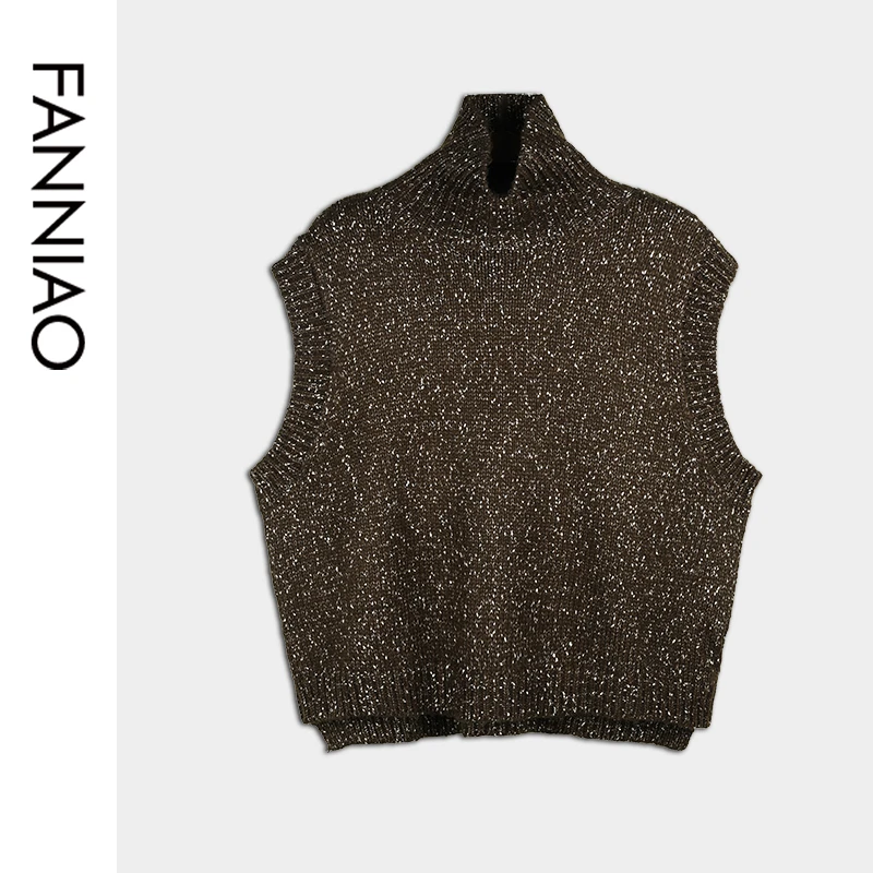 【蓉主儿专属】凡鸟F244M001毛衣背心复古休闲保暖不对称马甲秋冬季