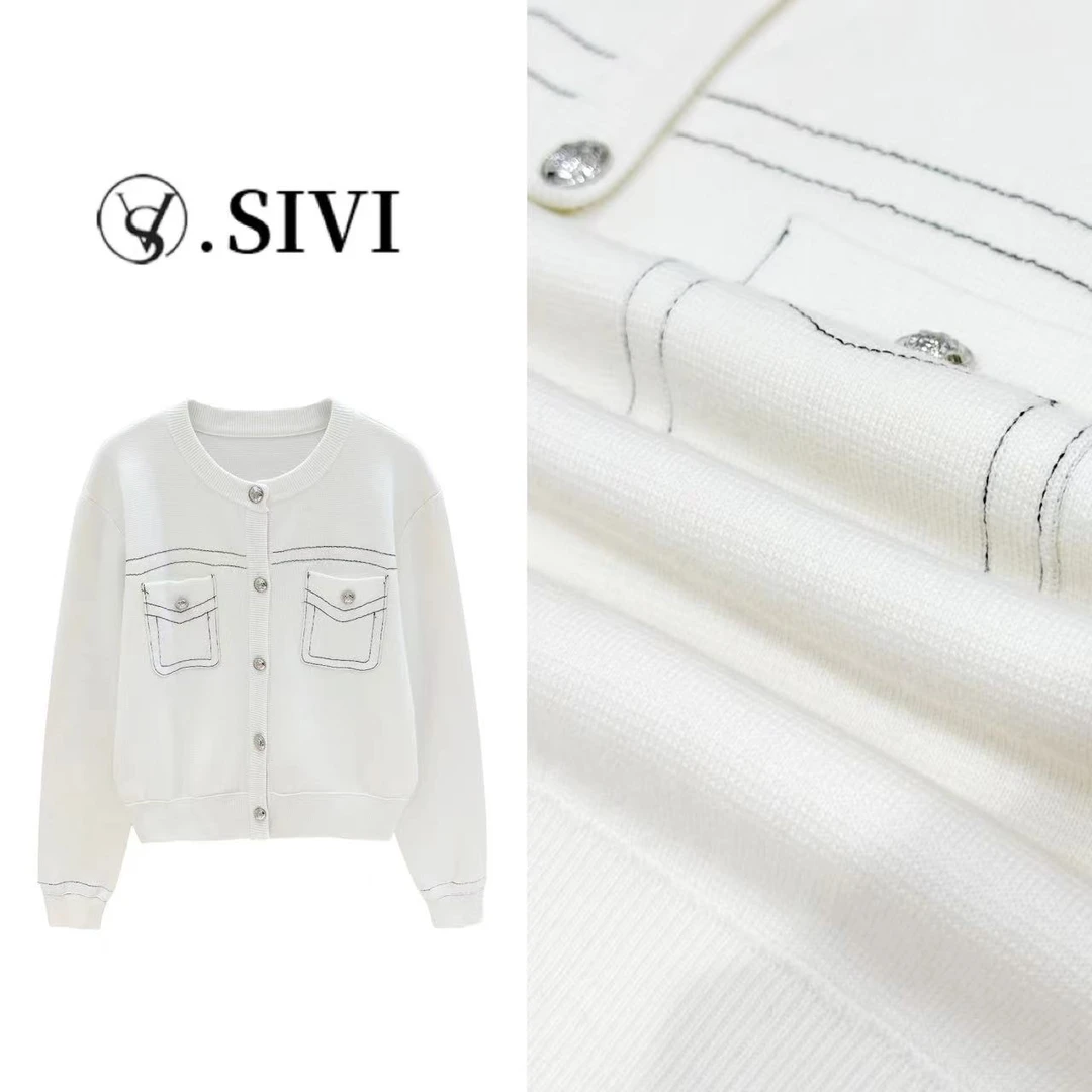 熙薇气质开衫毛衣【描绘幸福】秋季新款时尚休闲上衣F6515