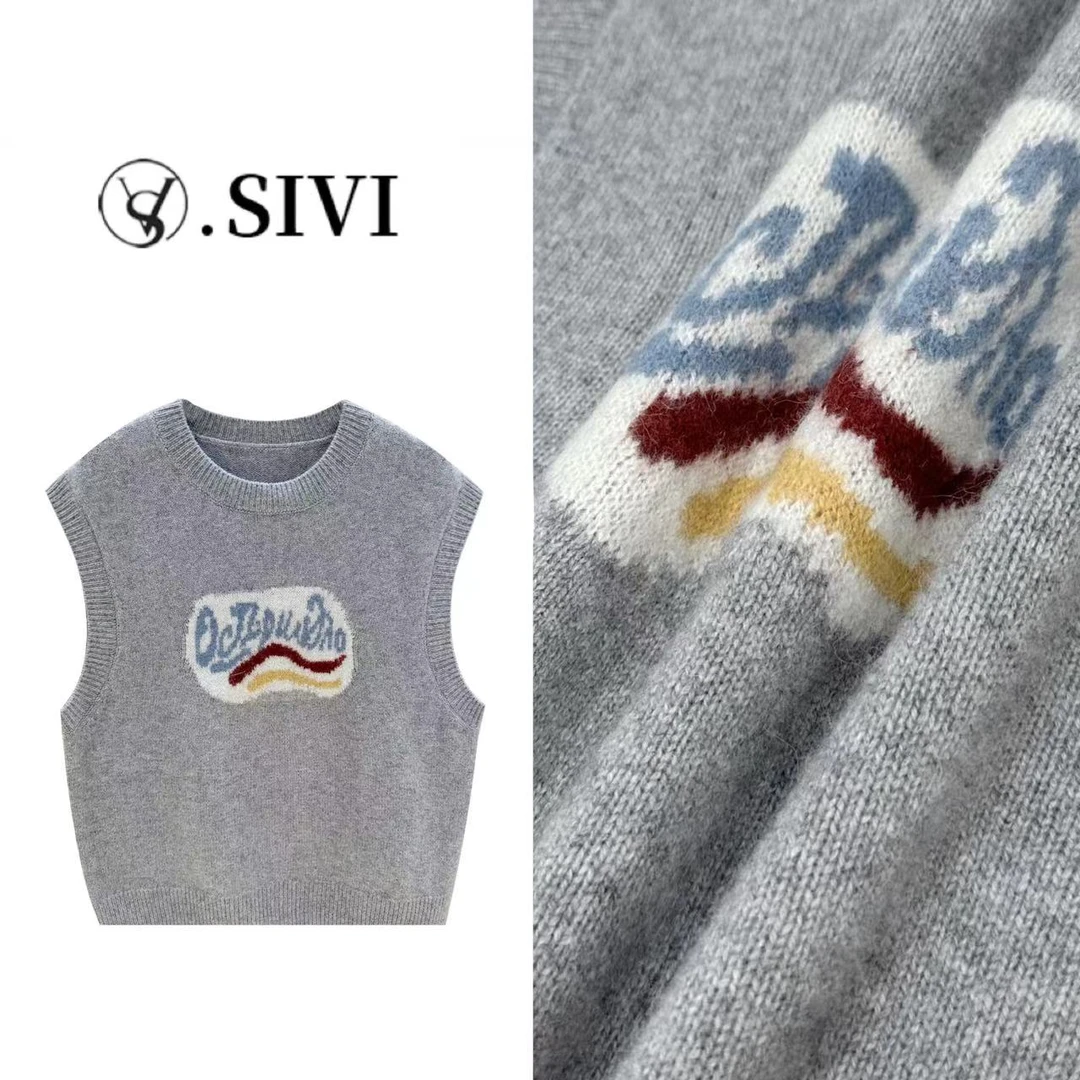 熙薇气质毛衣马甲【时髦游览】秋季新款休闲上衣F6521