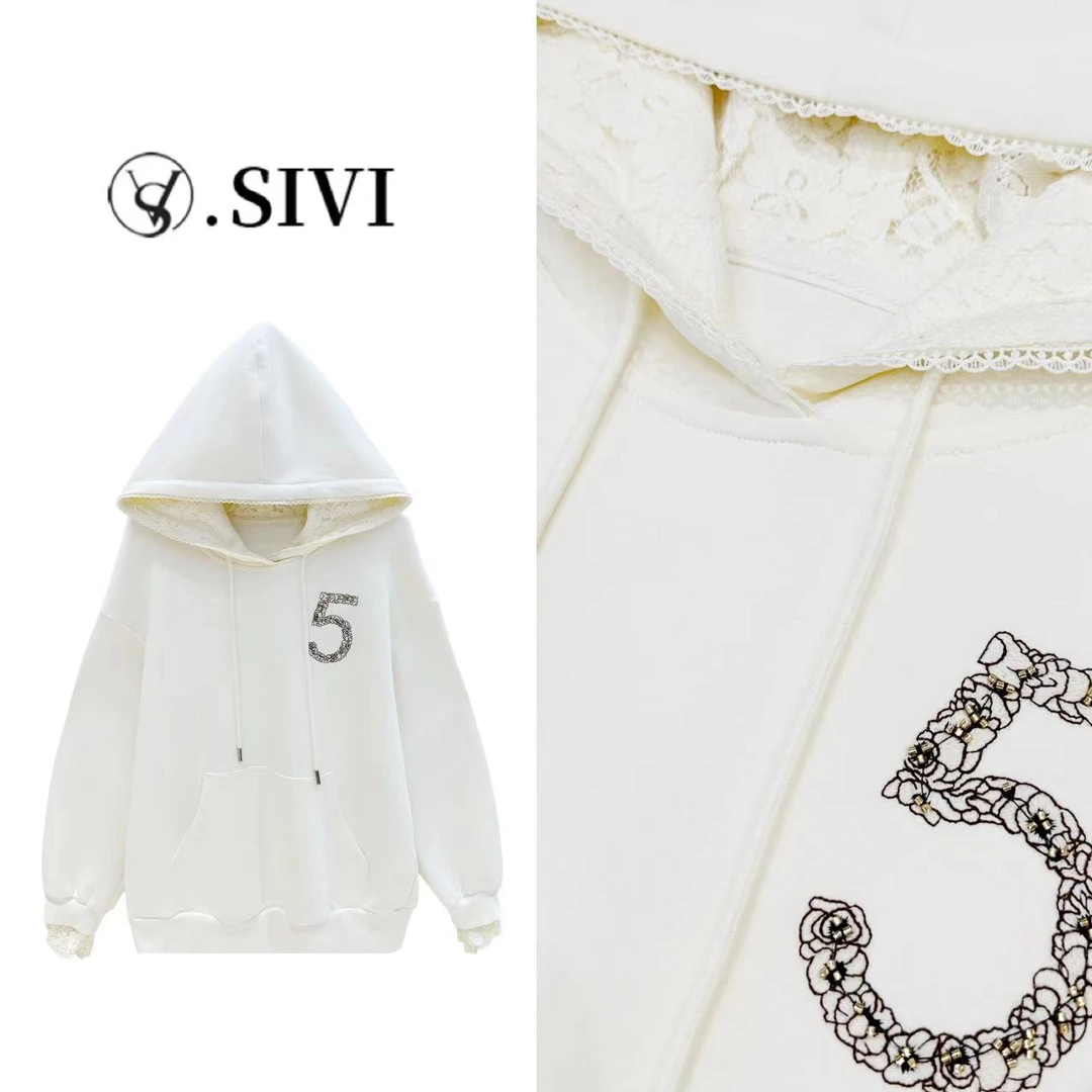 熙薇气质连帽卫衣【心动符号】秋冬新款时尚休闲帽衫F6690