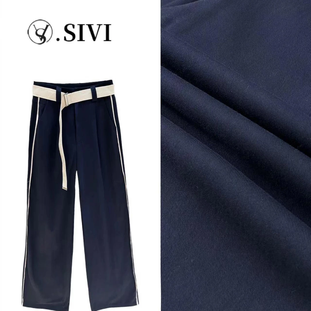 熙薇潮流牛仔裤【与你同行】2024早秋新款时尚显瘦百搭阔腿裤F6233