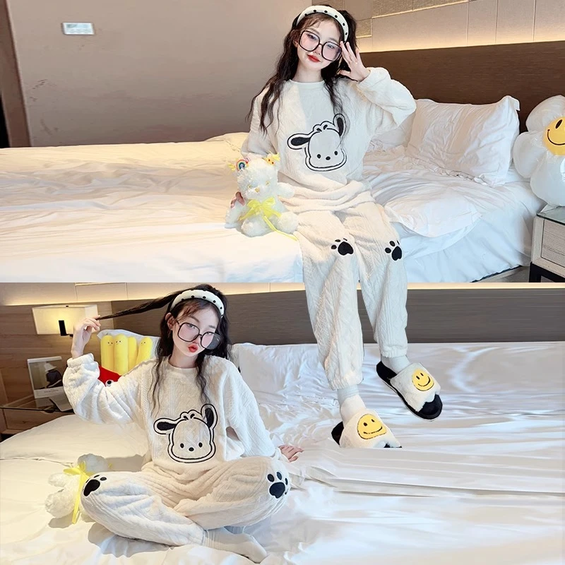 儿童睡衣秋冬2024新款女孩高端法兰绒家居服大童冬季加厚保暖套装