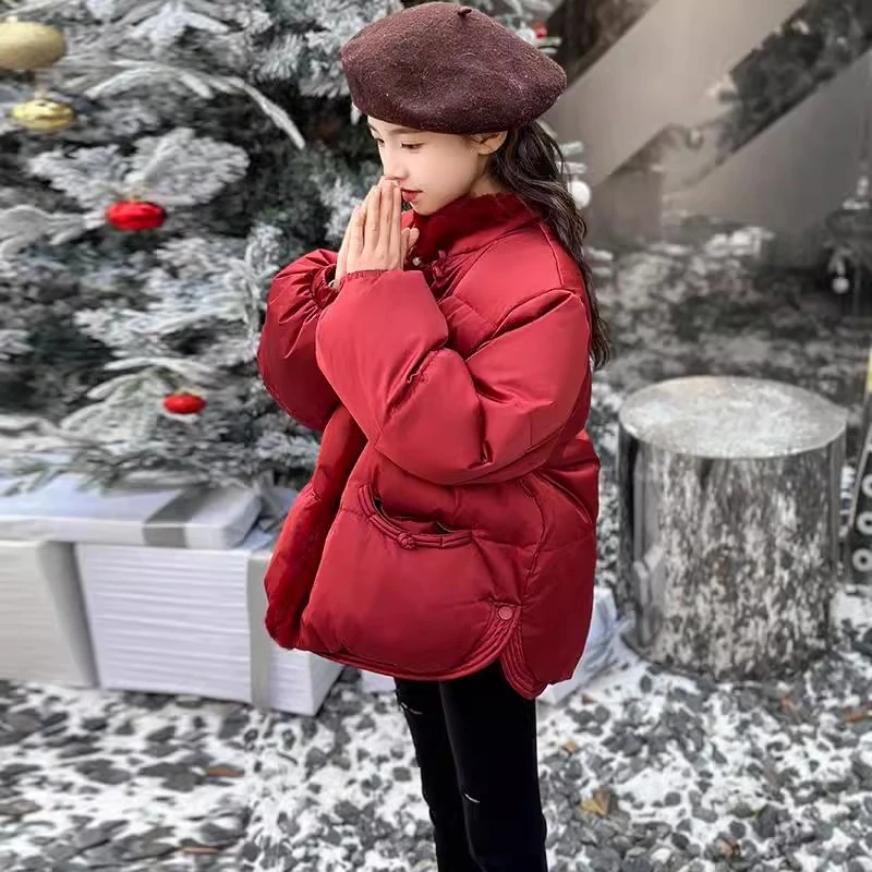 女大童装秋冬装2024新款中大童韩版洋气儿童百搭潮休闲新年棉服潮