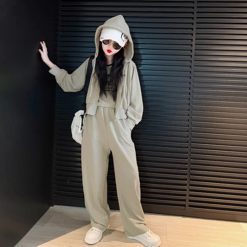 女童外套春秋套装2024新款儿童初秋休闲两件套女孩大童秋装运动服