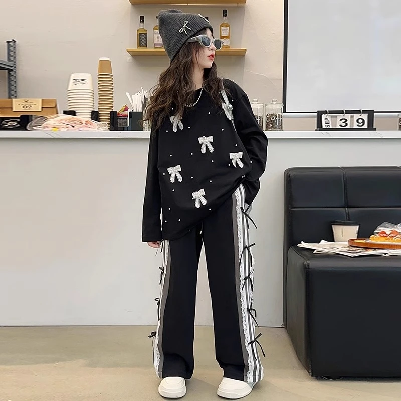 女童潮酷卫衣套装春秋款2024新款儿童洋气时髦初秋女大童时尚秋装