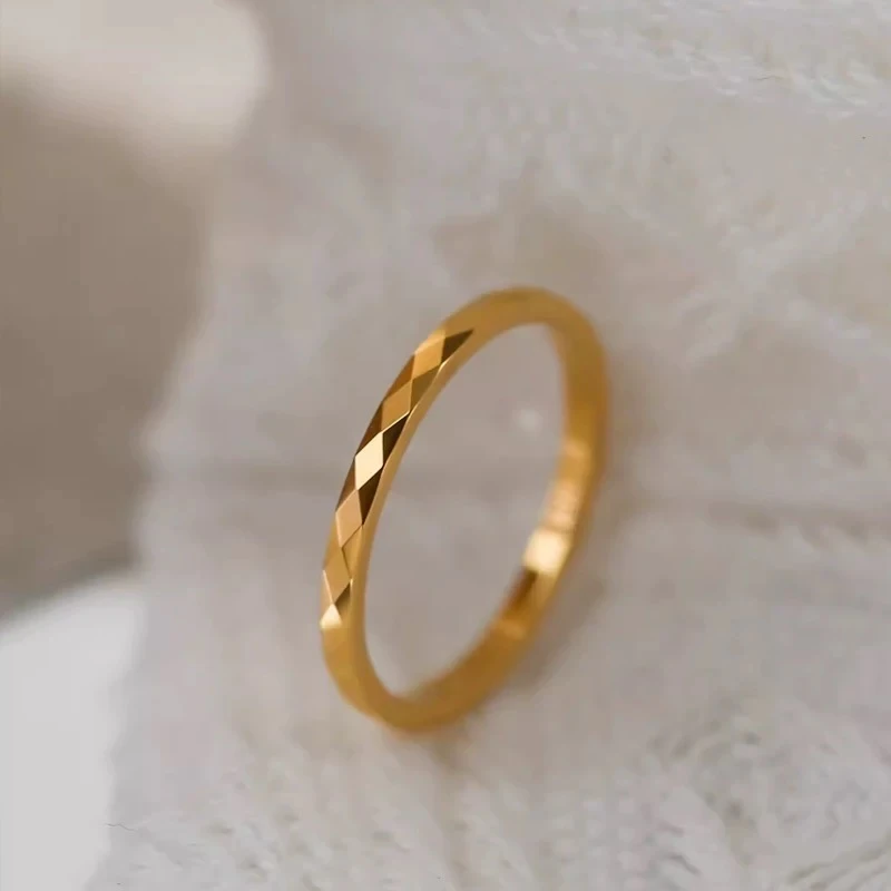 钛钢戒指 J2078不掉色 高级感个性菱形戒指简约气质时尚百搭指环