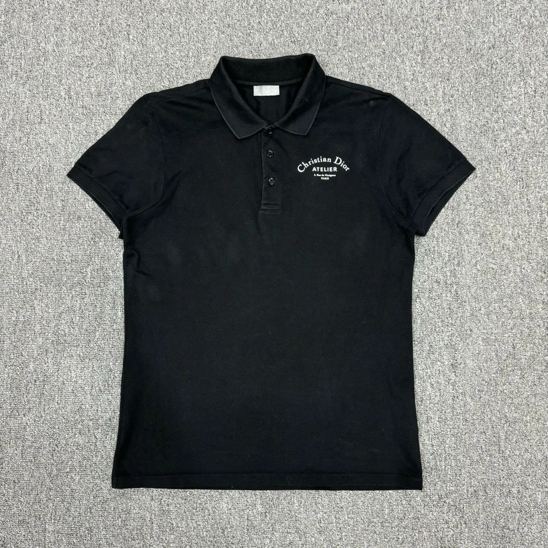 Dior迪奥黑色标语polo衫短袖 S码98新 8701191