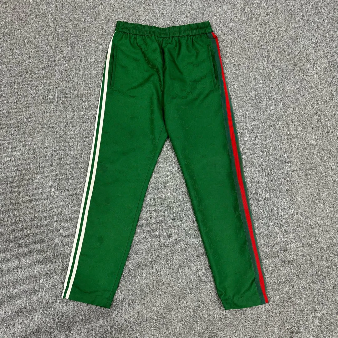 Gucci古驰 adidas绿色满印双G休闲长裤 44码99新 8854921