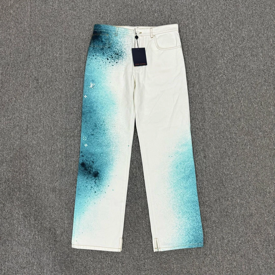 Louis Vuitton LV渐变星空泼墨牛仔裤 未使用带吊牌30码 8854425