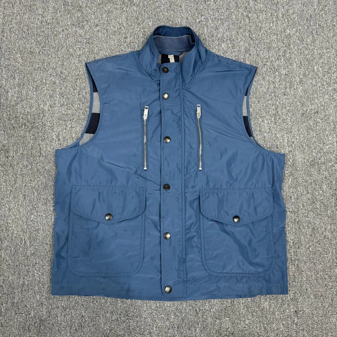 Burberry巴宝莉 蓝色尼龙夹克背心马甲 XXL码99新 10394361