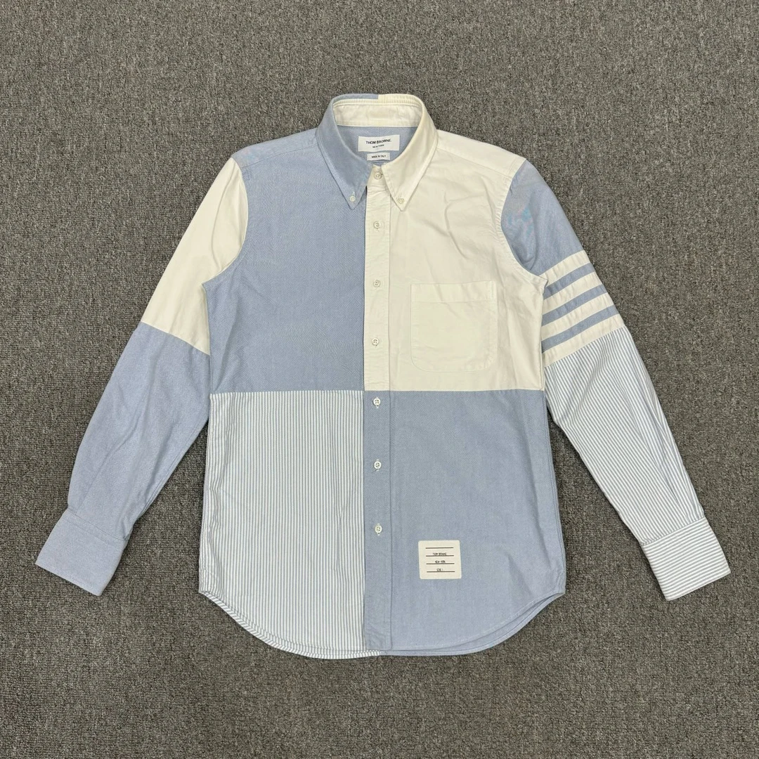 Thom Browne TB 白蓝四格纹长袖衬衫高公价 1码99新 9094095