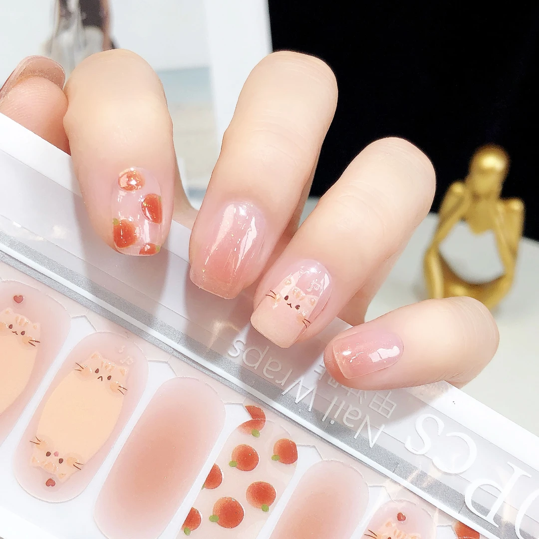 【大橘大喵】美甲贴可爱卡通指甲贴纸少女持久防水免封层成品甲油膜