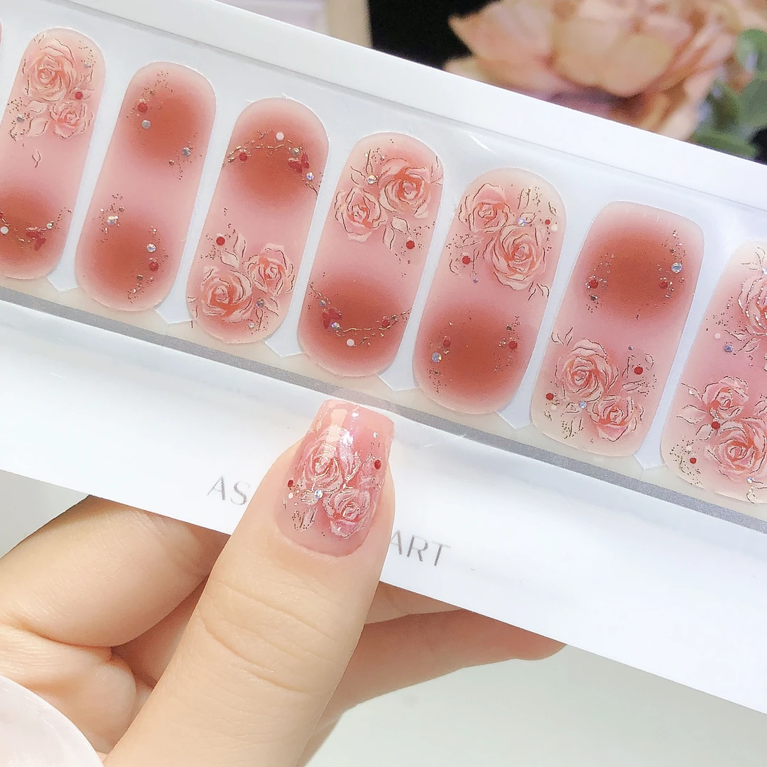 【荆棘玫瑰】美甲贴纸法式腮红持久防水免封层成品指甲贴非穿戴甲