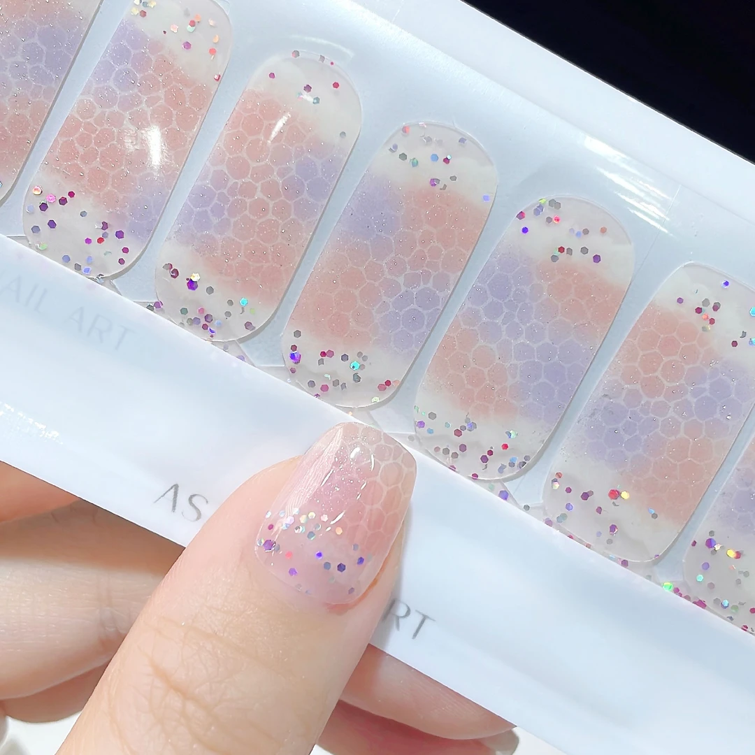 【梦幻海洋】美甲贴纸清新晕染海洋风大亮片成品甲油膜非穿戴甲