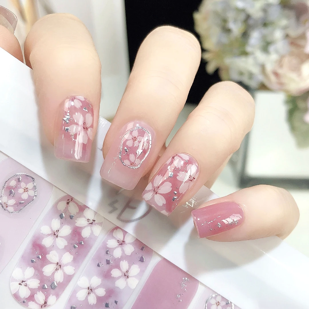 【紫兰花】美甲贴纸显白精致重工持久防水免封层成品甲油膜非穿戴甲