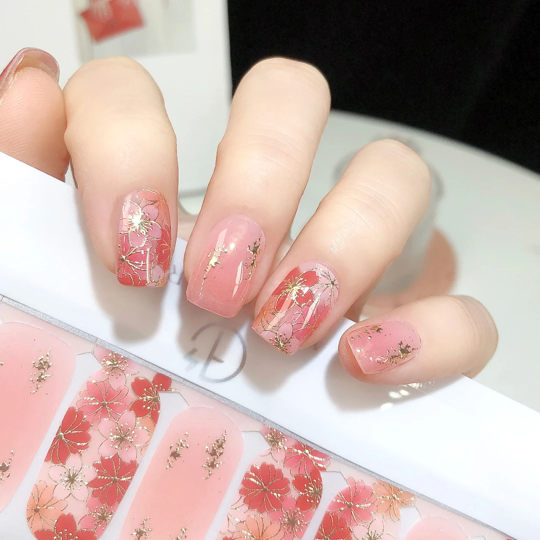 【十二瓣花】美甲贴纸显白手绘花朵成品甲油膜防水免封层非穿戴甲