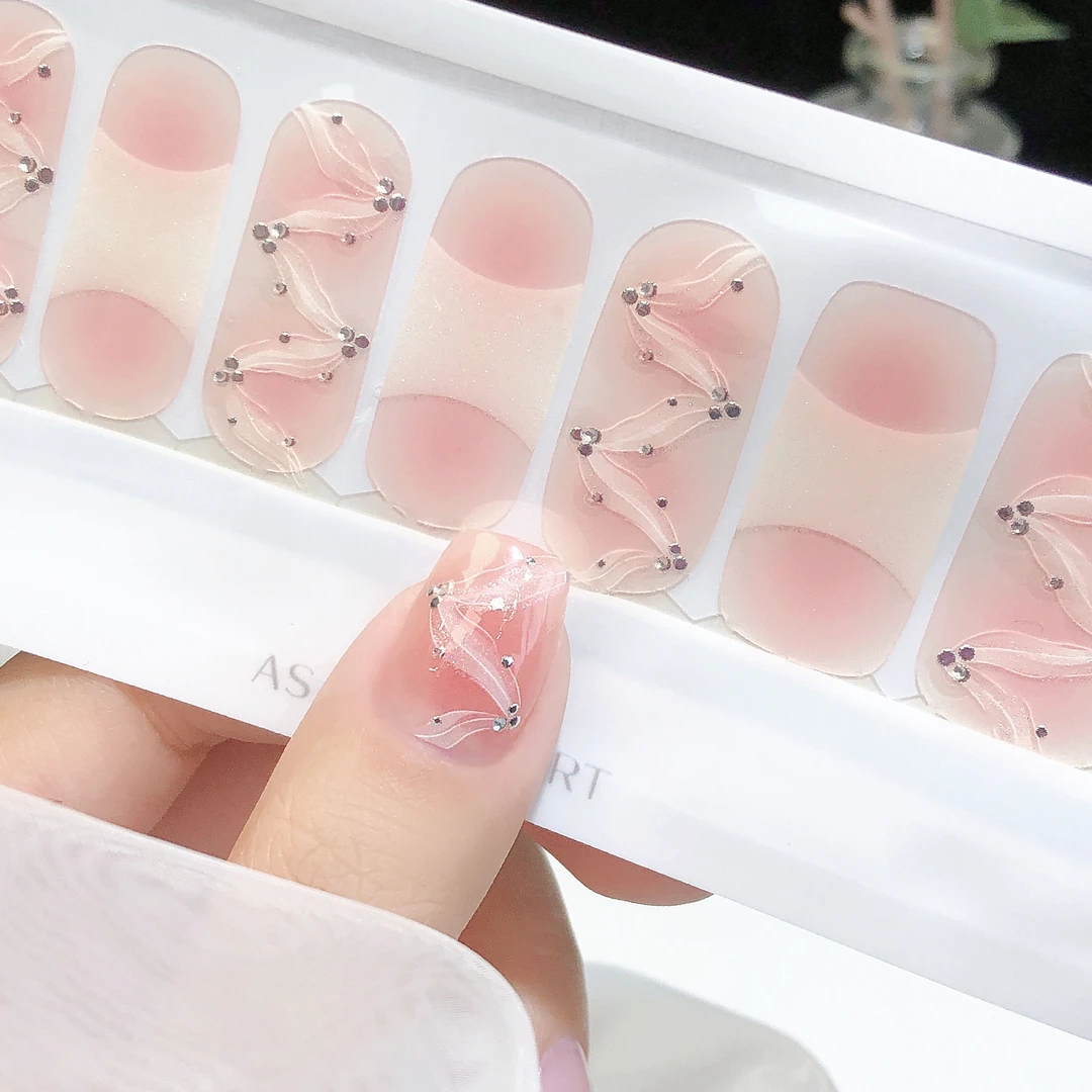 【纯欲飘带】美甲贴立体成品免封层指甲贴非穿戴甲持久防水甲油膜