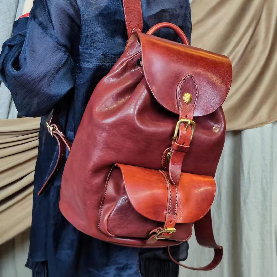 制道手工皮具双肩包大容量男女11400