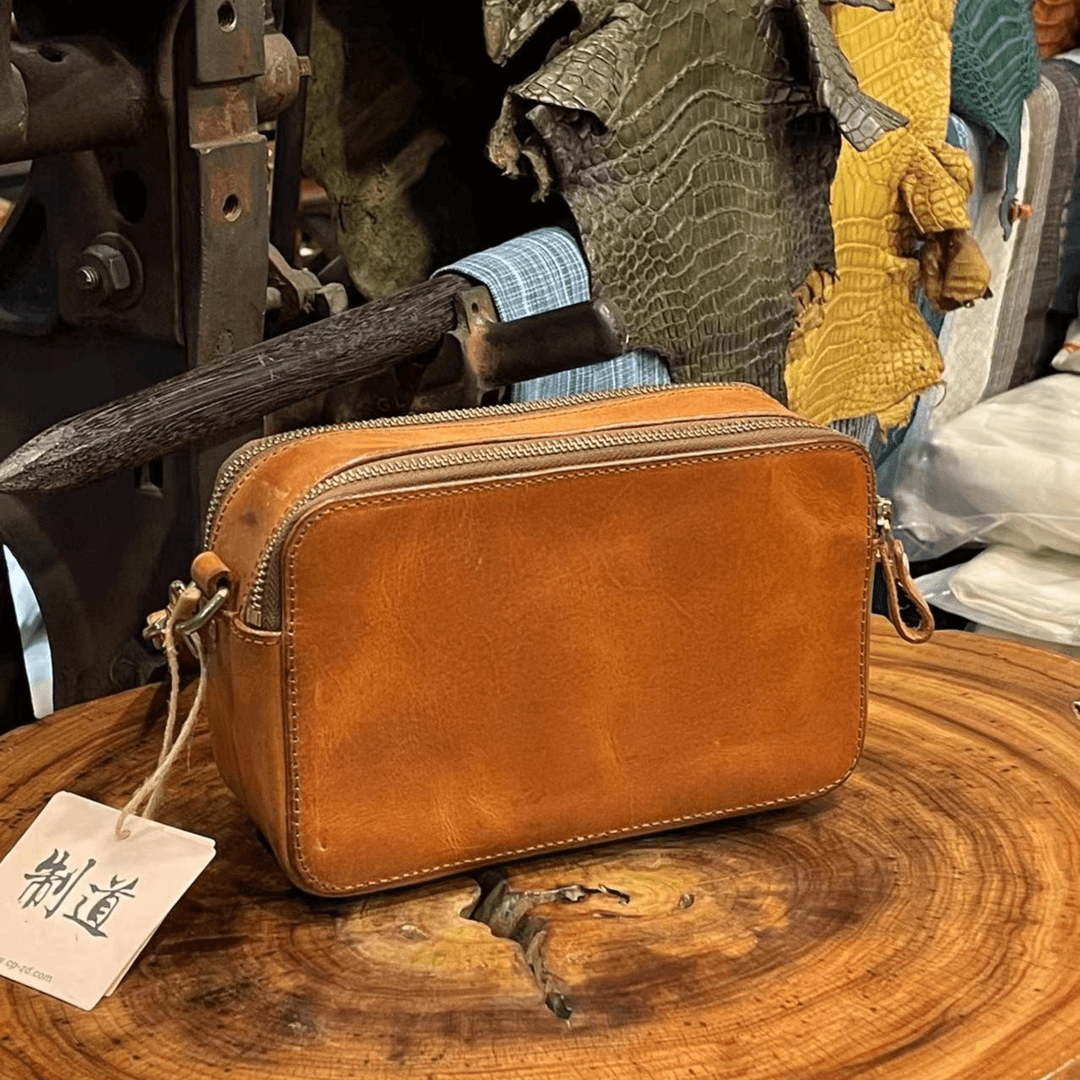 制道手工皮具经典斜挎包小方包9682 2039