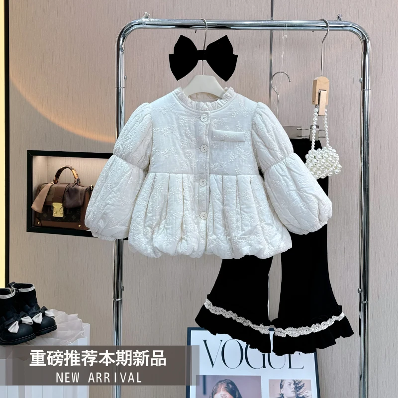 现货女童冬装棉服套装冬季加厚小女孩气质韩版洋气时尚装秋冬外套
