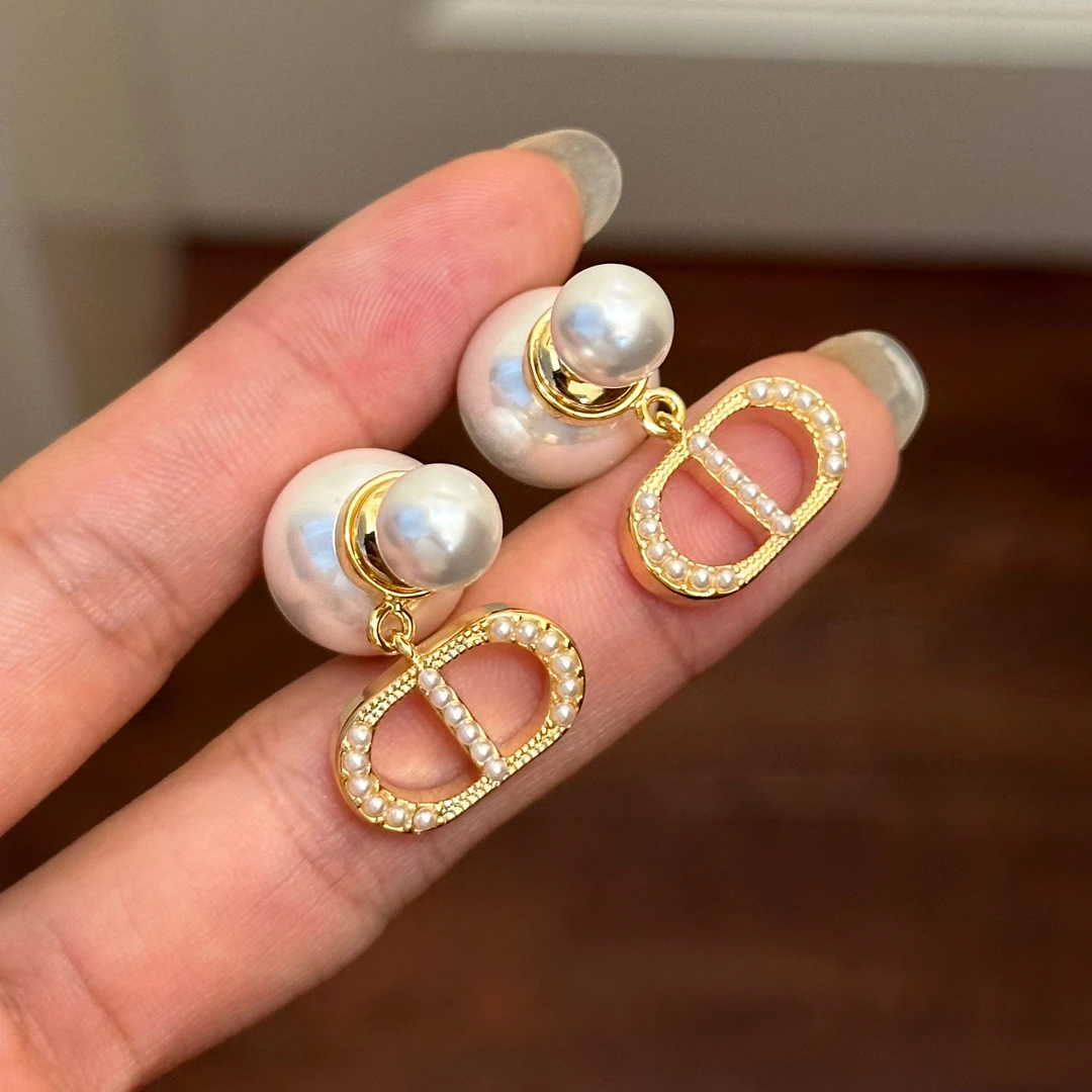 铜合金仿珍珠耳饰 E0300气质小香风百搭法式复古精致小巧设计感