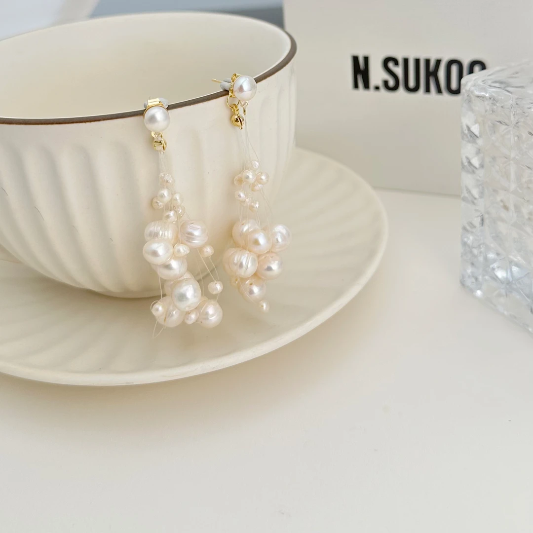 铜合金仿珍珠耳饰 E0452 时尚气质温柔漫天星耳钉