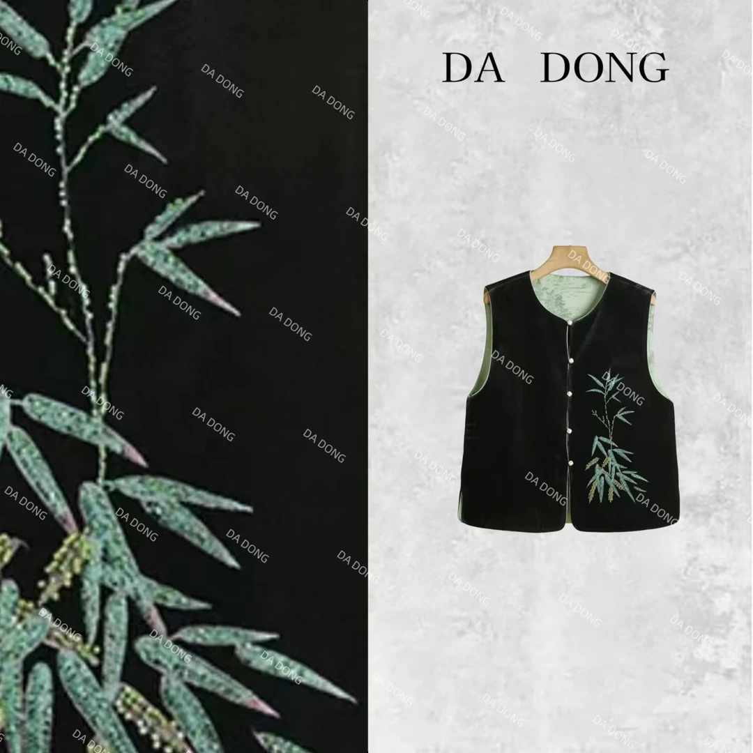 翠竹--双面双穿中式国风轻奢休闲时尚百搭潮流气质无袖秋冬马甲