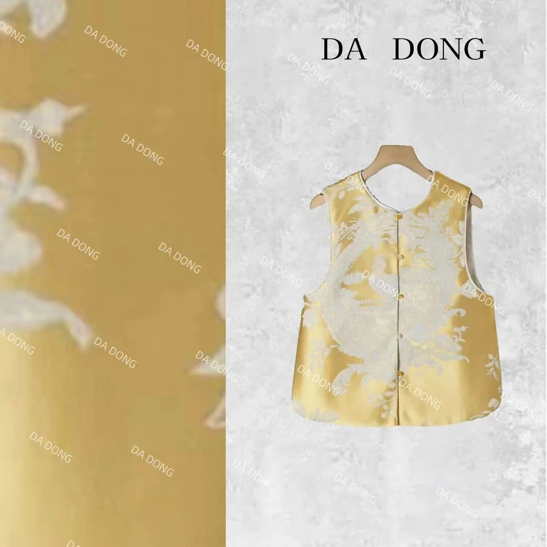 芙蕖美人--2025中式高定轻奢时尚休闲百搭双面双穿无袖提花马甲