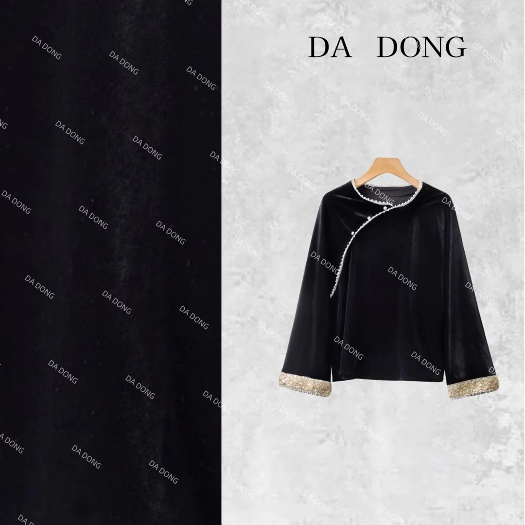 一帘幽梦--新中式国风气质洋气女士轻奢长袖黑色休闲宽松秋冬衬衫