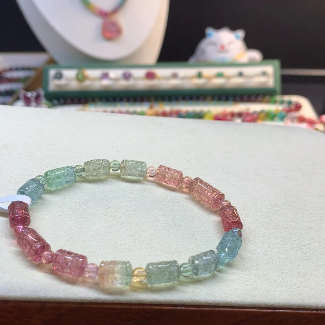 【闪购商品】碧玺手串未镶嵌莫兰迪回纹6.5mm