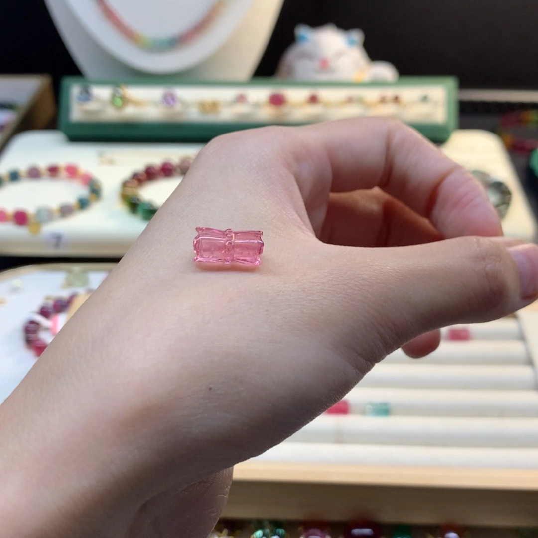 【闪购商品】碧玺莲花珠配珠未镶嵌择**交艳桃粉0.9g