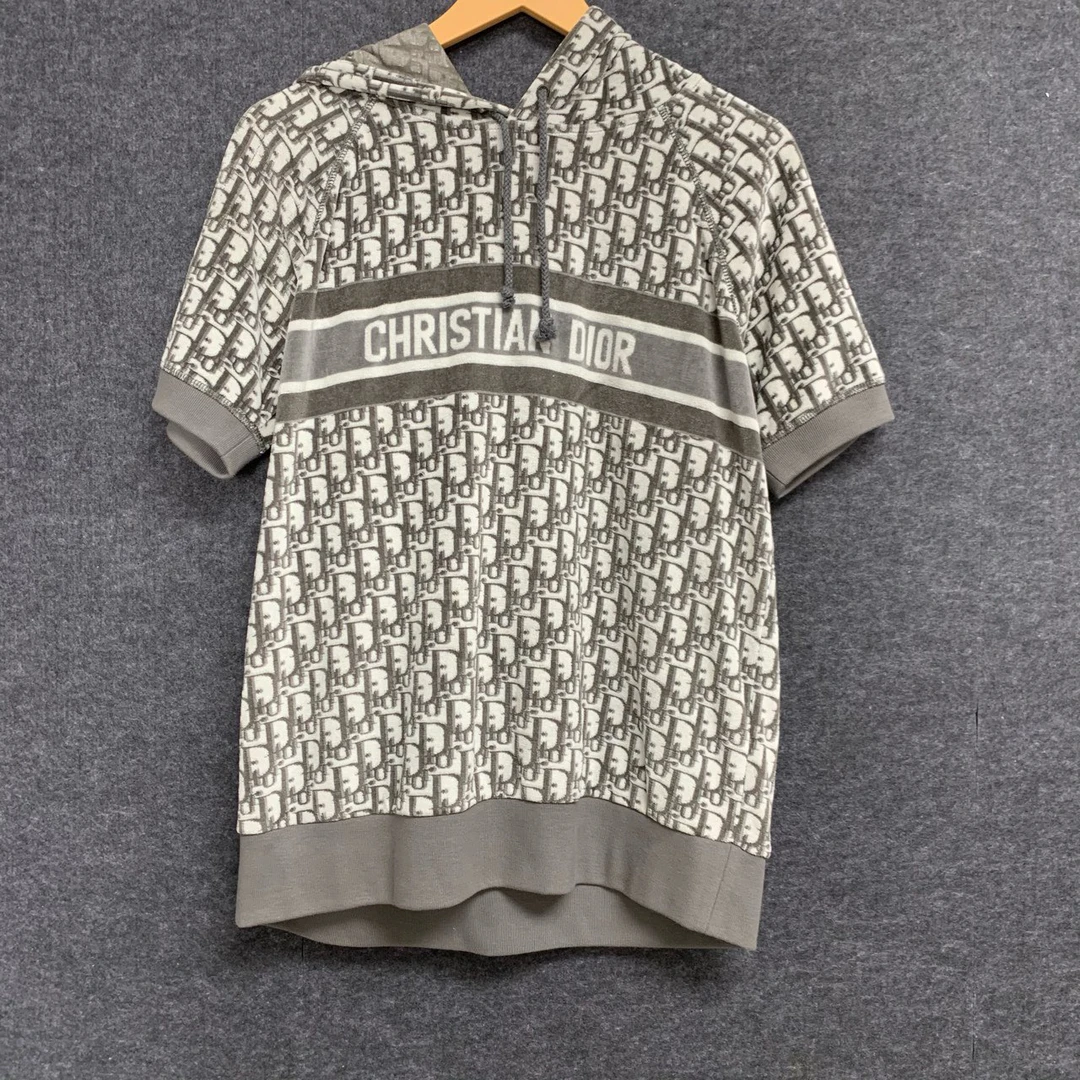 【全新】dior/迪奥 灰色满印logo毛巾款连帽卫衣 /M码 /专柜价2.3w