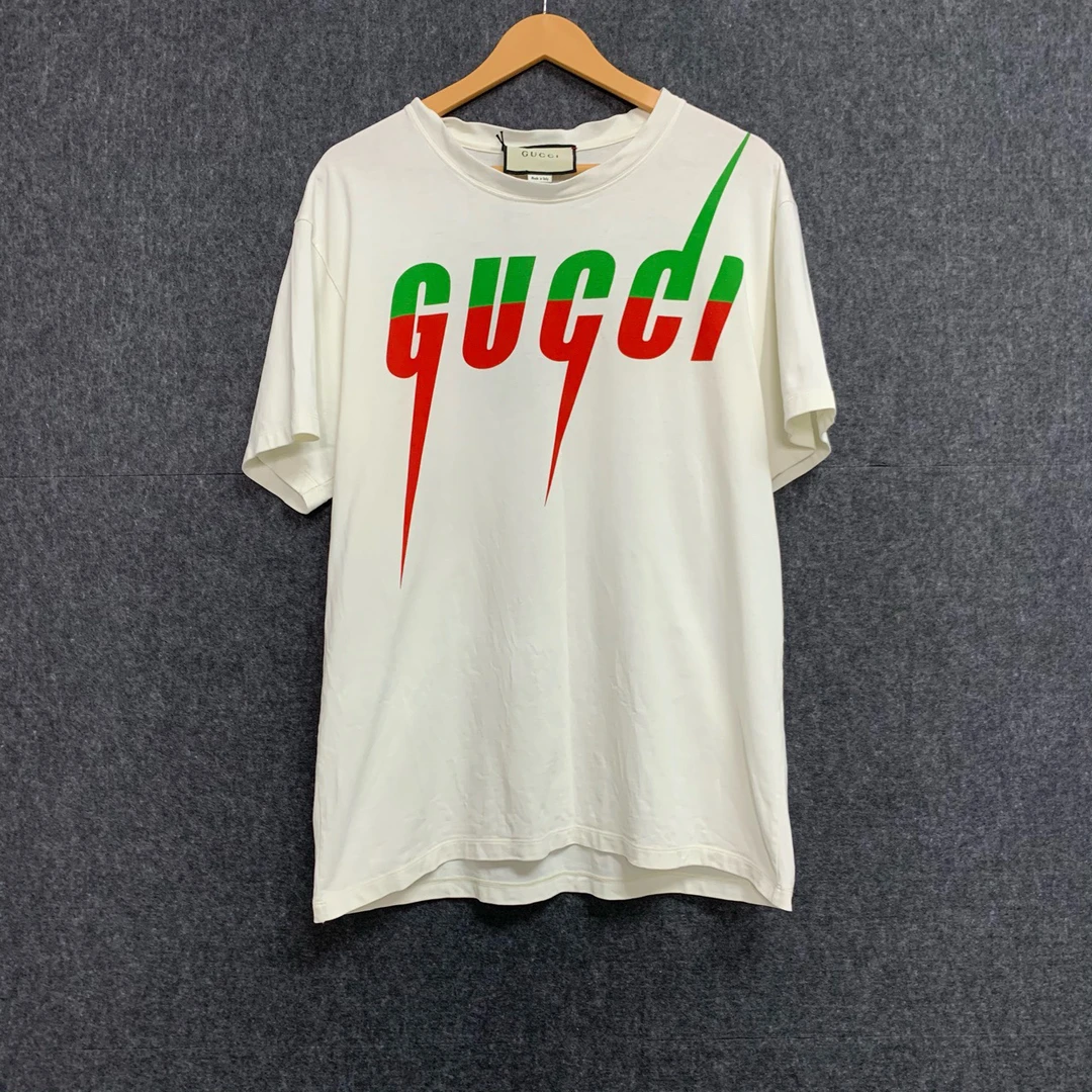 【95新】古驰/Gucci 白色经典闪电短袖/ S码 /专柜价4000
