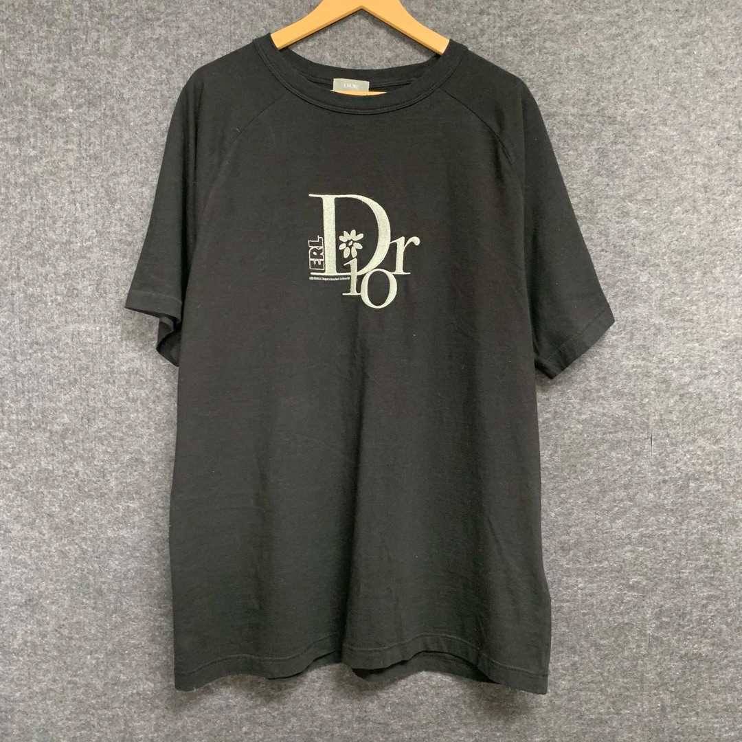 【99新】dior/迪奥 黑色 胸口银色刺绣短袖 / L码 / 公价7730