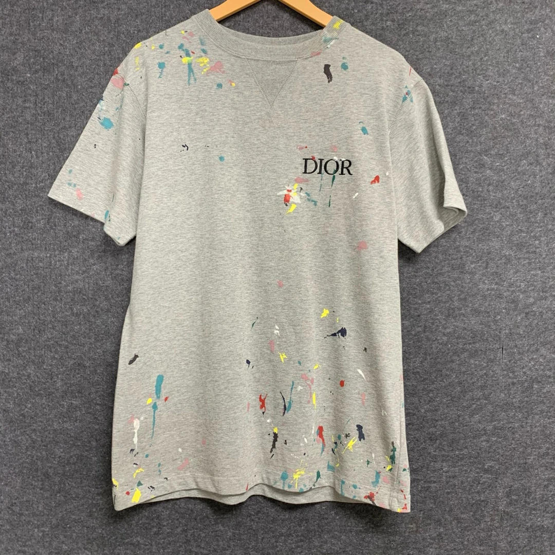 【99新】dior/迪奥 灰色纯棉印花短袖 / xs码 /公价8430