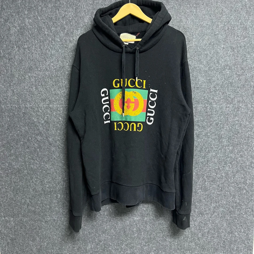 GUCCI 古驰 黑色经典锁扣印花卫衣 xl码/9新/公价8200/无配件