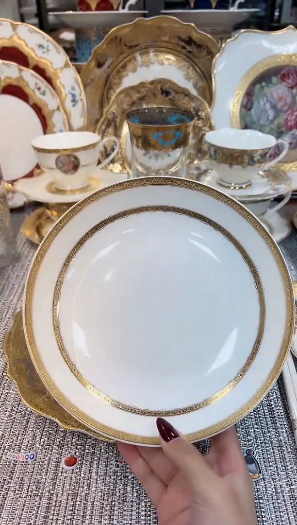 【闪购商品】瓷片8英寸深菜盘2个打包 福利价微瑕