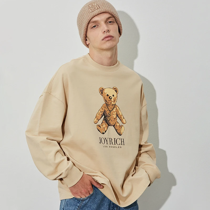 JOYRICH美式复古街头经典富乐熊宽松圆领廓形卫衣23秋冬新款男女