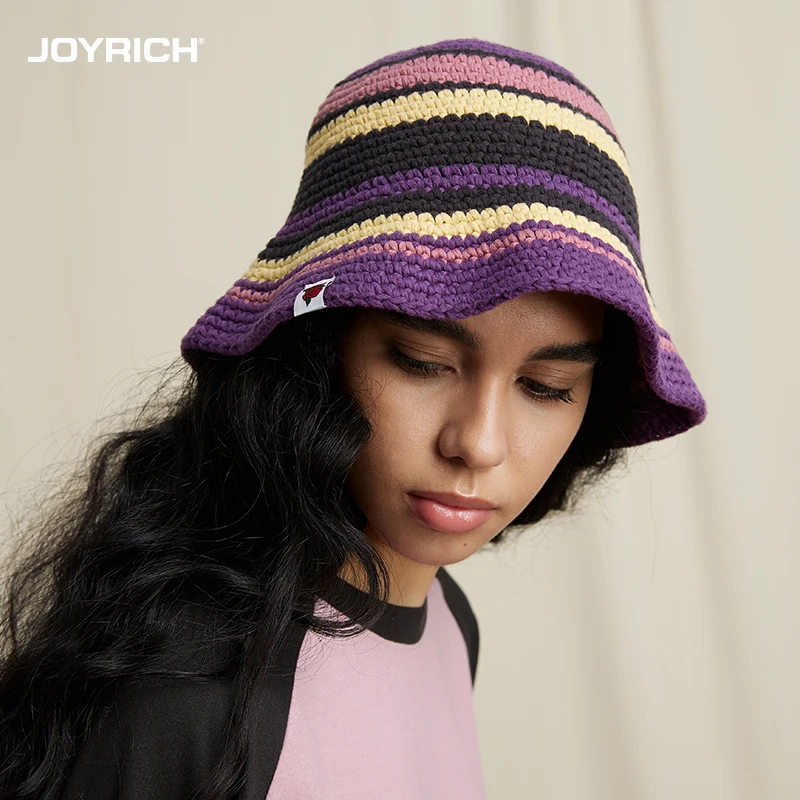 JOYRICH 美式经典圆顶撞色拼接针织渔夫帽24款男女同款可折叠帽子