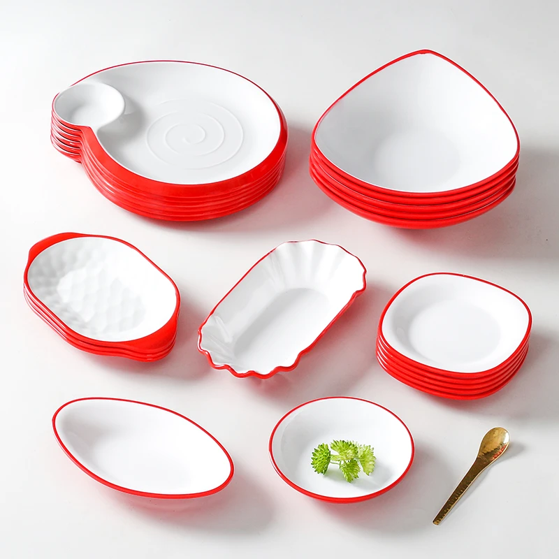 祥源美密胺餐具盘子小吃盘酒店盘子塑料凉菜盘商用酒吧KTV冷菜碟