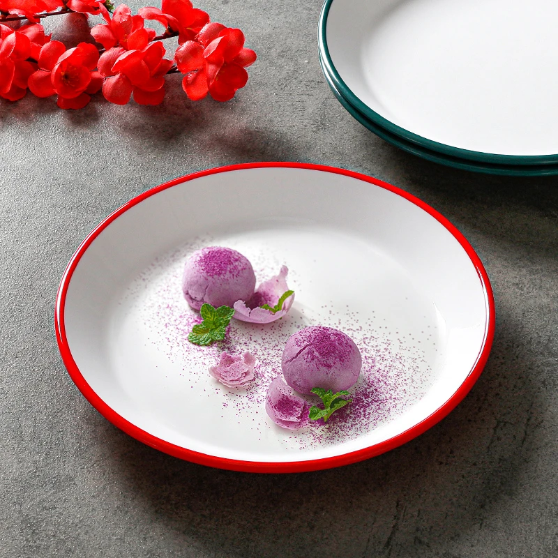 祥源美密胺餐具圆形盘子深盘商用饭厅饭店酒店汤盘凉拌凉菜沙拉盘