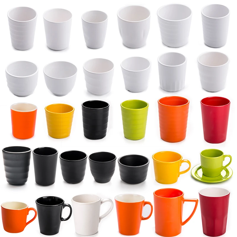 密胺餐具杯子餐厅商用防烫塑料水杯家用仿瓷防摔杯饭店口杯小茶杯