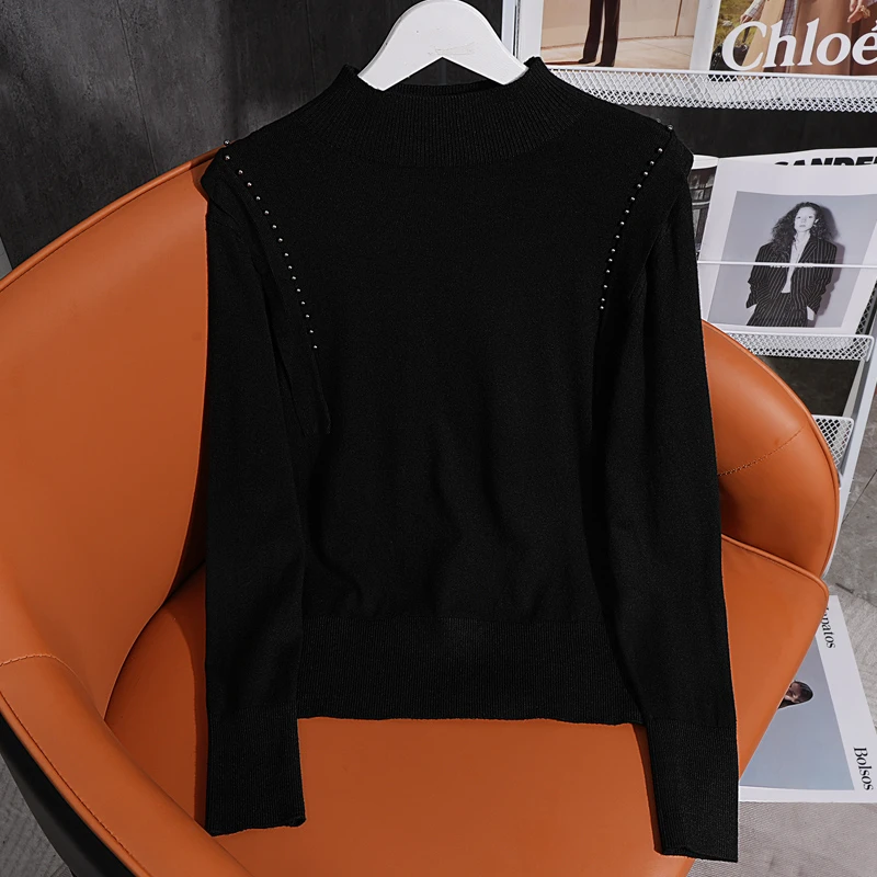【七】半高领毛衣女2024秋冬新款气质百搭针织毛衫打底衫